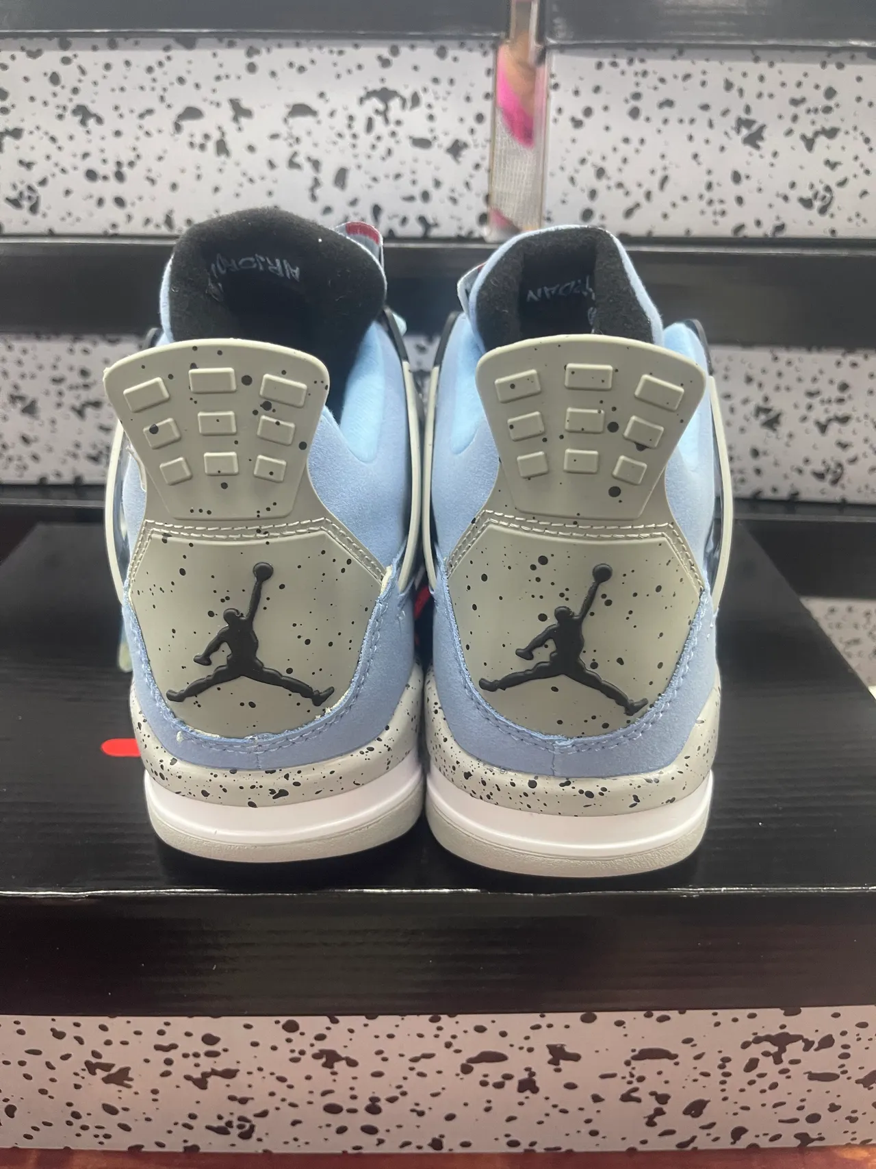 Air Jordan 4 Light Blue Speckled Basketball Shoes 4