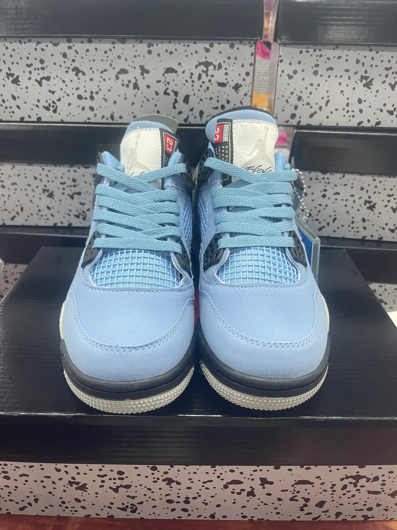 Air Jordan 4 Light Blue Speckled Basketball Shoes 6