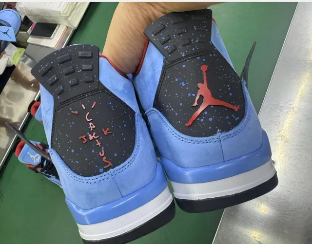 Air Jordan 4 Azul Claro Suede Preto Branco Vermelho Tênis de Basquete 5
