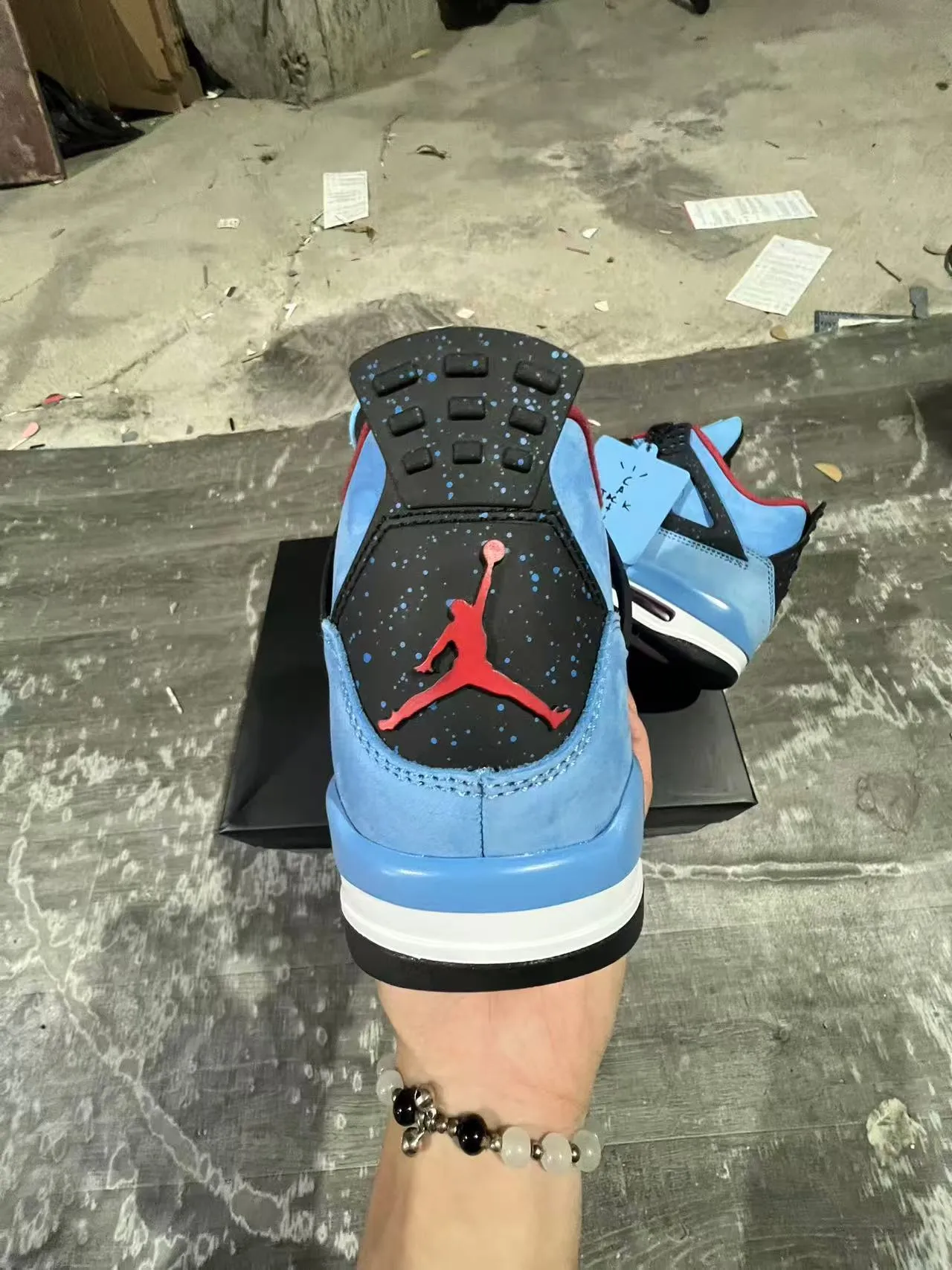 Air Jordan 4 Azul Claro Suede Preto Branco Vermelho Tênis de Basquete 13