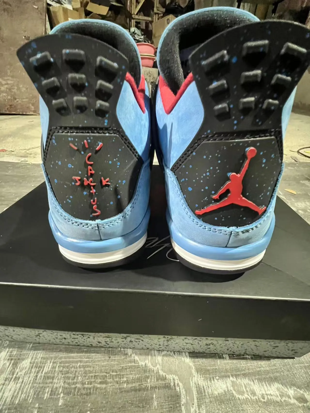 Air Jordan 4 Azul Claro Suede Preto Branco Vermelho Tênis de Basquete 14
