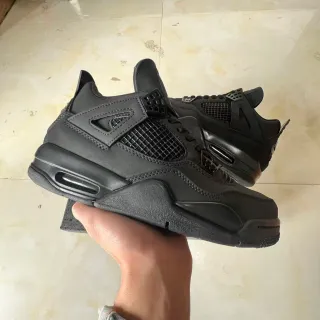 Air Jordan 4 Monochrome Black Basketball Shoes