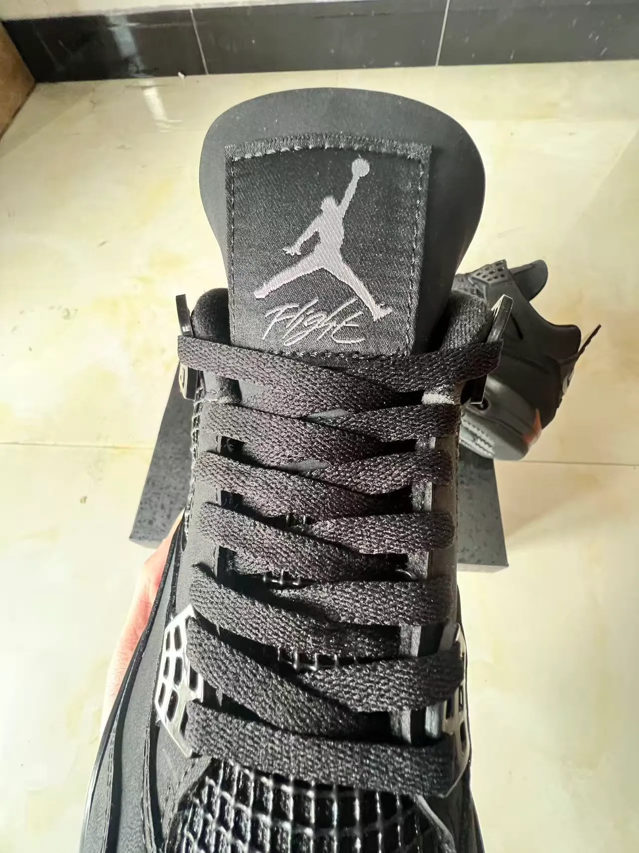 Air Jordan 4 Monochrome Black Basketball Shoes 4
