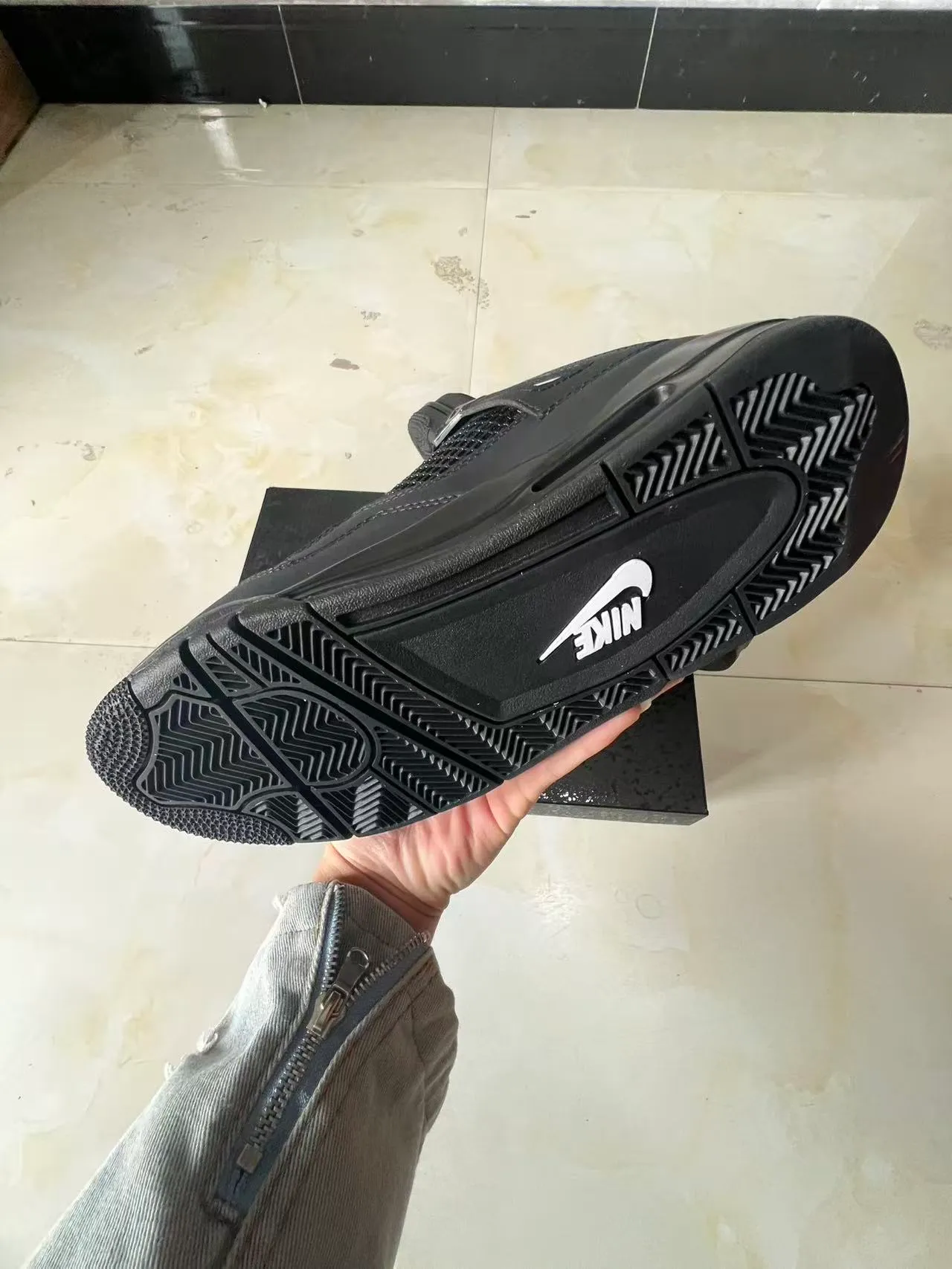 Air Jordan 4 Monochrome Black Basketball Shoes 6