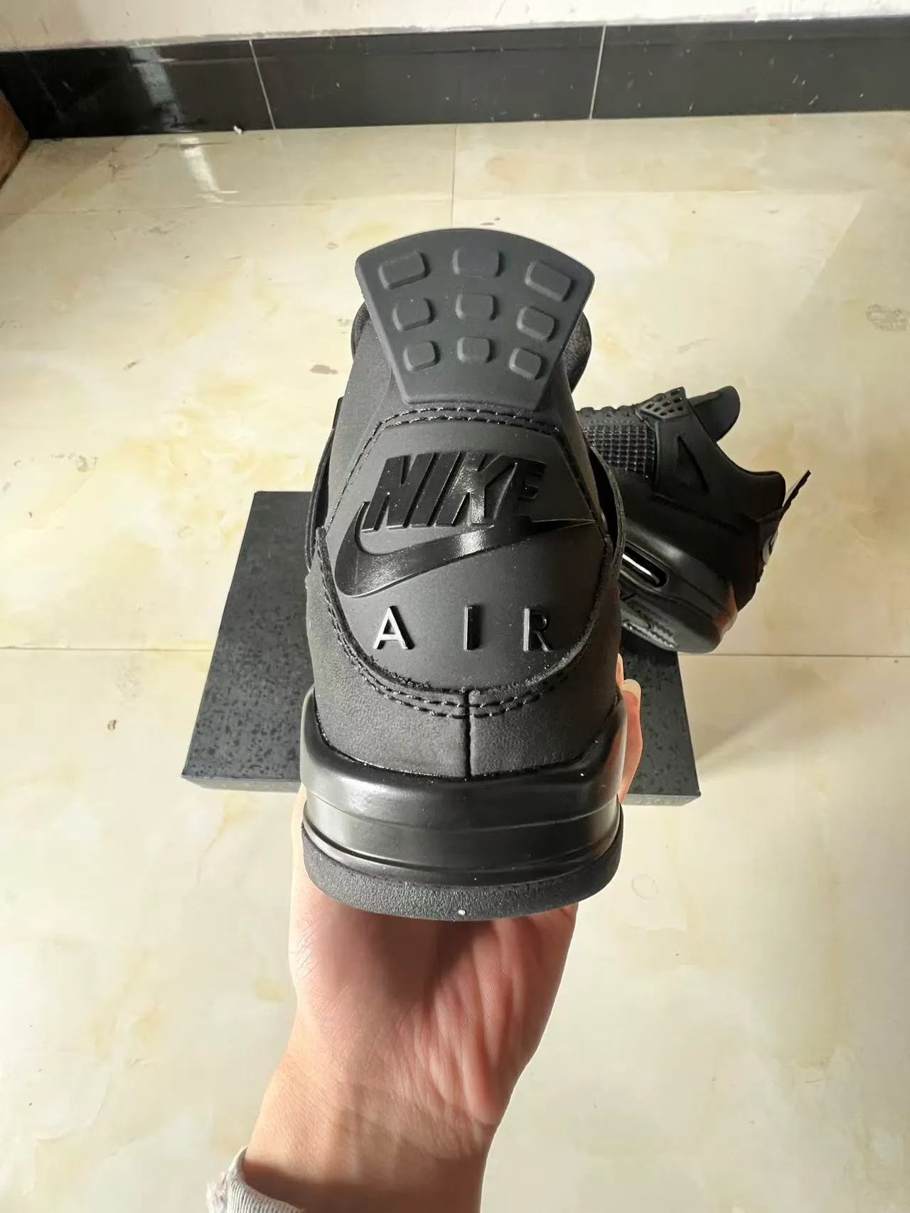 Air Jordan 4 Monochrome Black Basketball Shoes 8