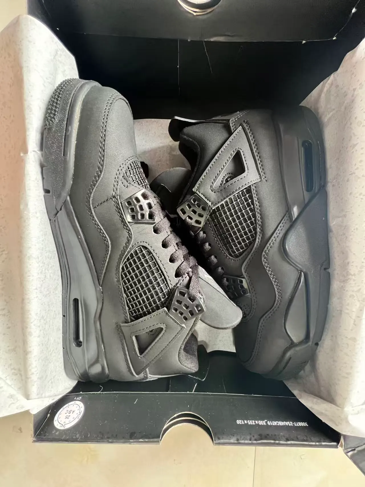 Air Jordan 4 Monochrome Black Basketball Shoes 9
