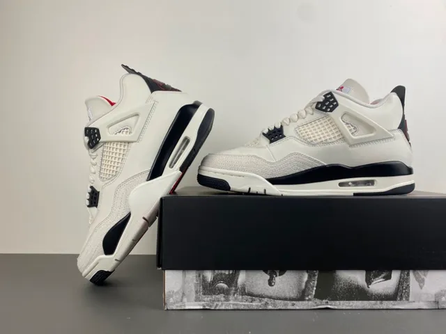 Air Jordan 4 Off-White Black Basketball Shoes 14