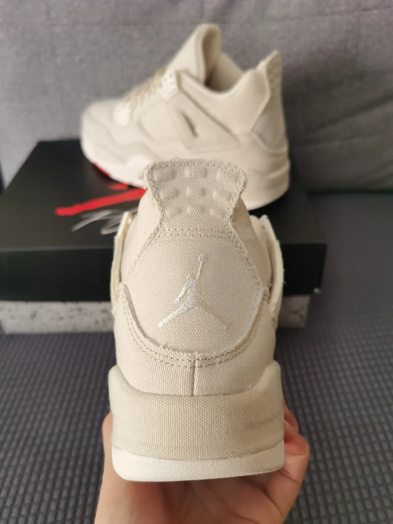 Air Jordan 4 Off-White Canvas Lifestyle Sneakers 4