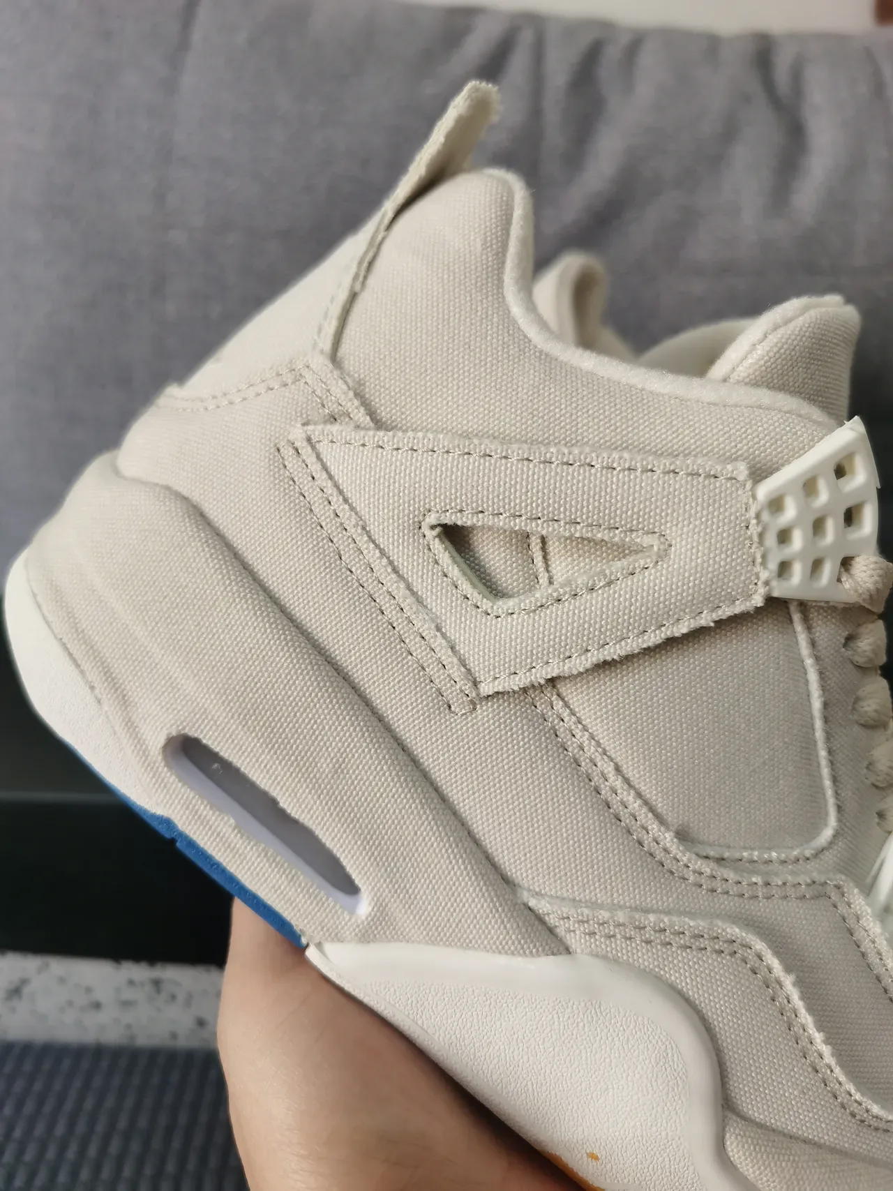 Air Jordan 4 Off-White Canvas Lifestyle Sneakers 5