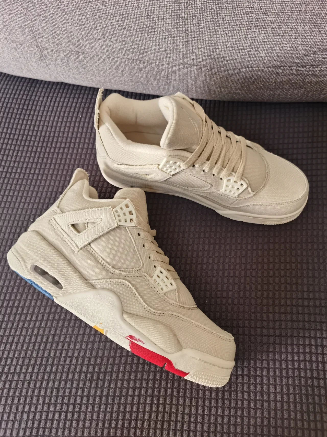 Air Jordan 4 Off-White Canvas Lifestyle Sneakers 7