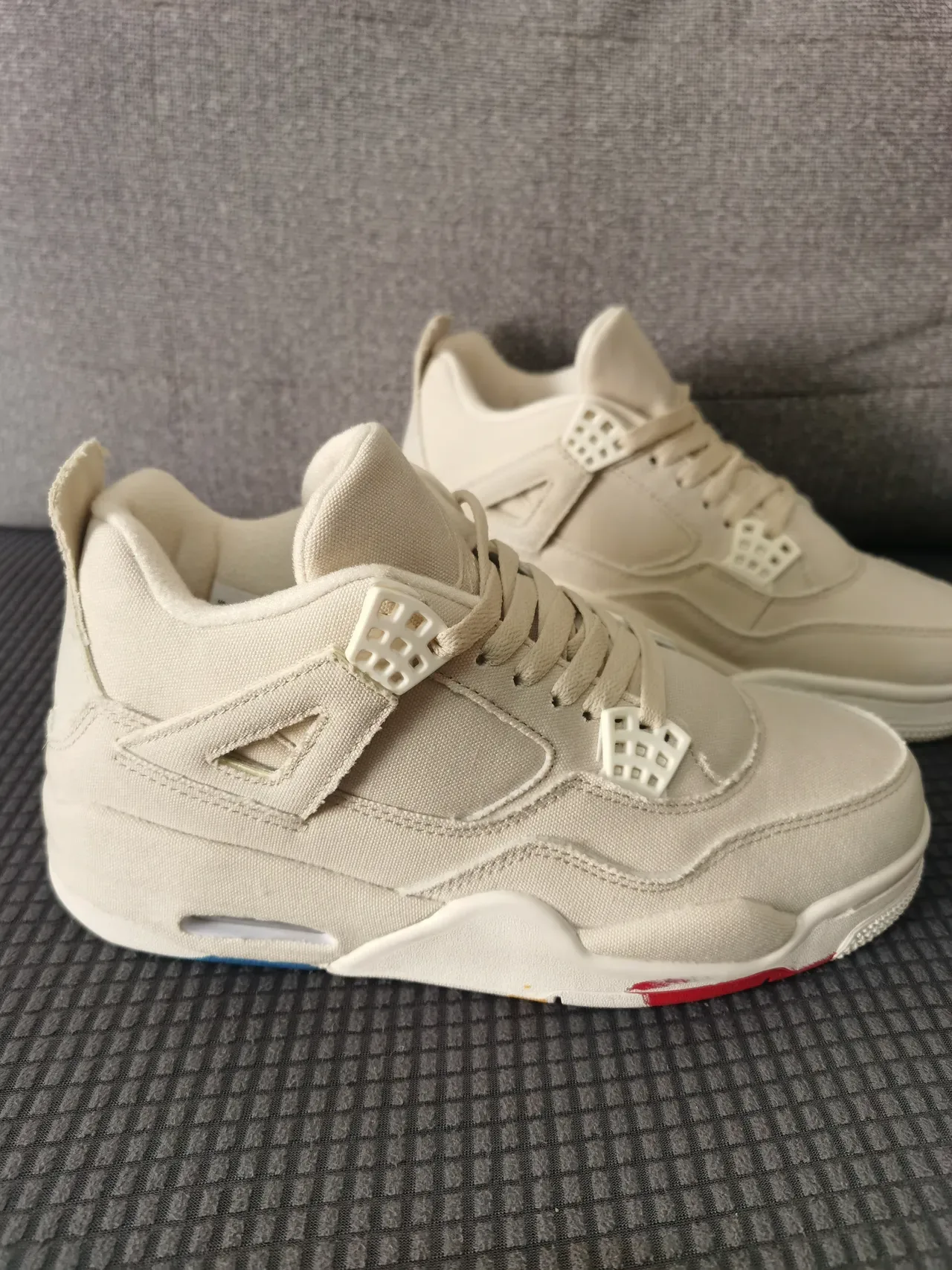 Air Jordan 4 Off-White Canvas Lifestyle Sneakers 8