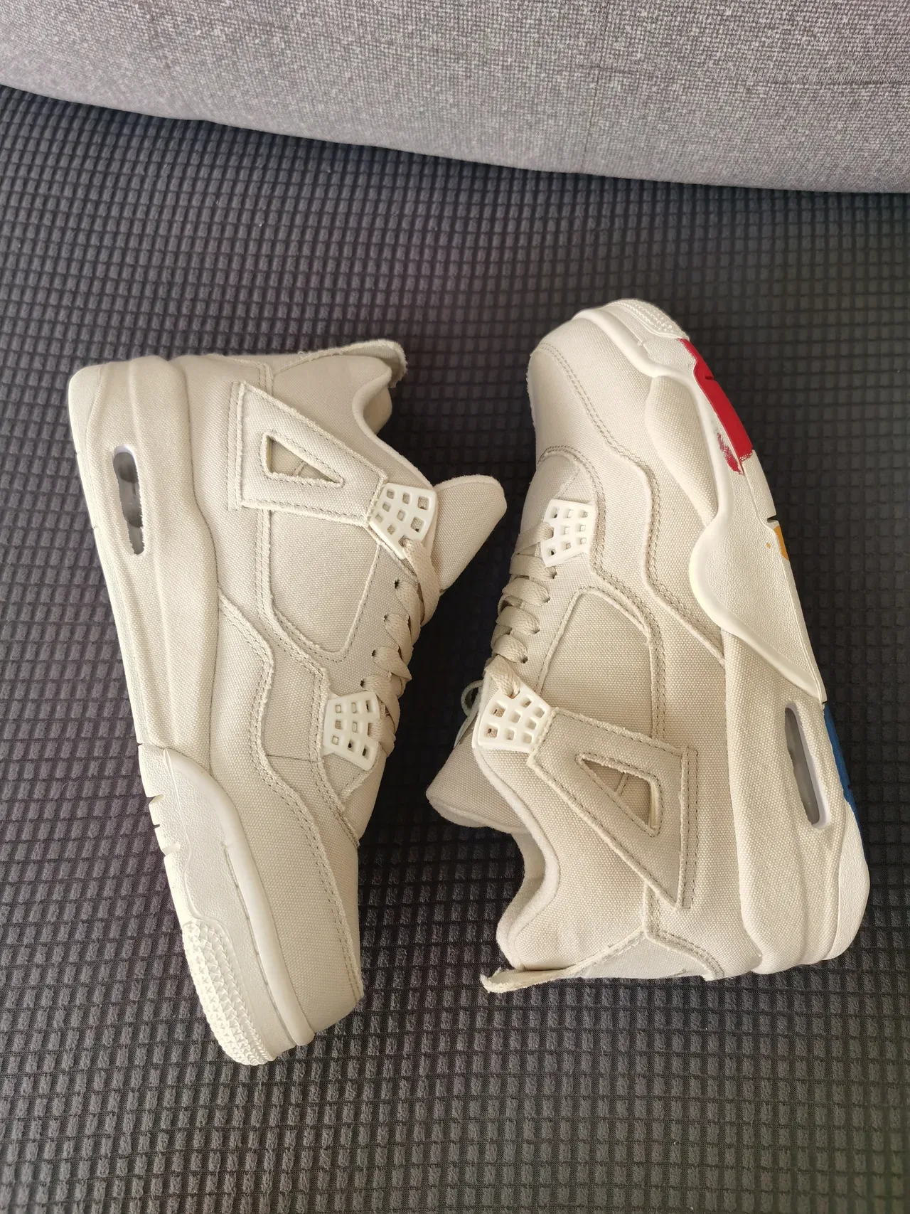 Air Jordan 4 Off-White Canvas Lifestyle Sneakers 9