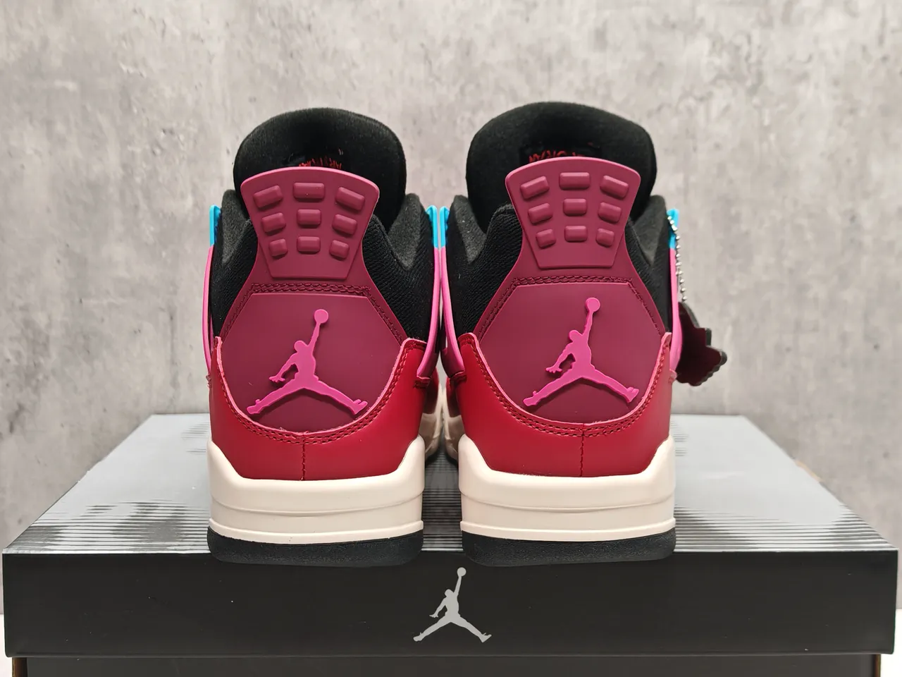 Air Jordan 4 Red Black Cyan Basketball Shoes 5