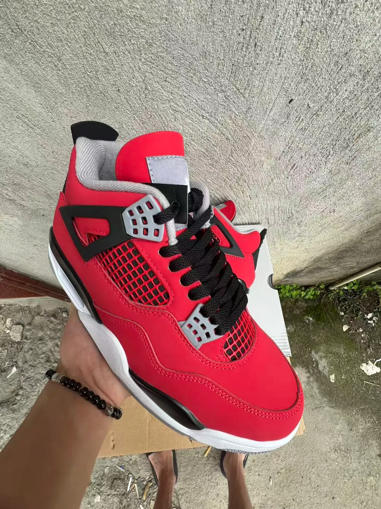 Air Jordan 4 Red Black White Basketball Shoes 2