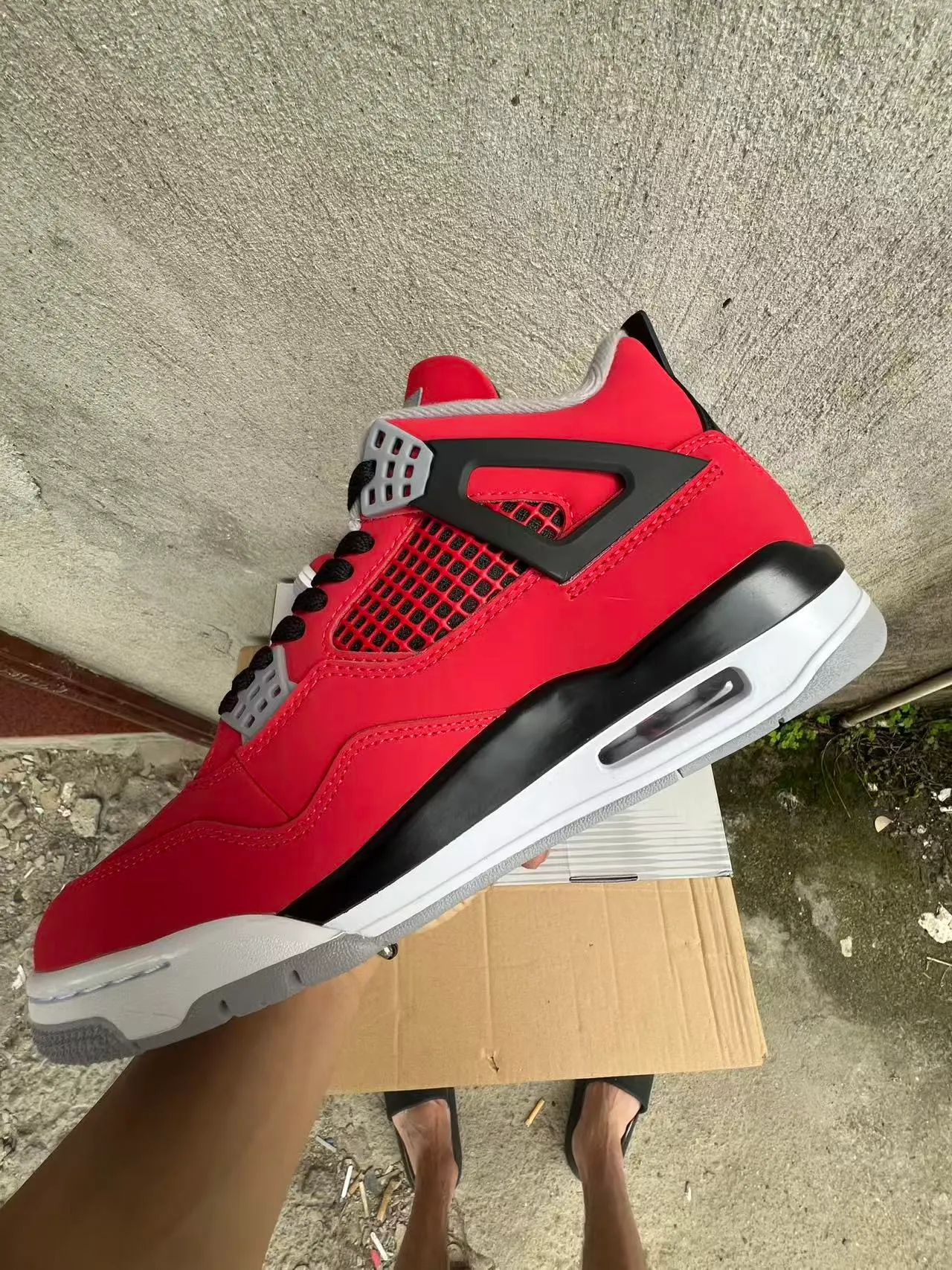 Air Jordan 4 Red Black White Basketball Shoes 5