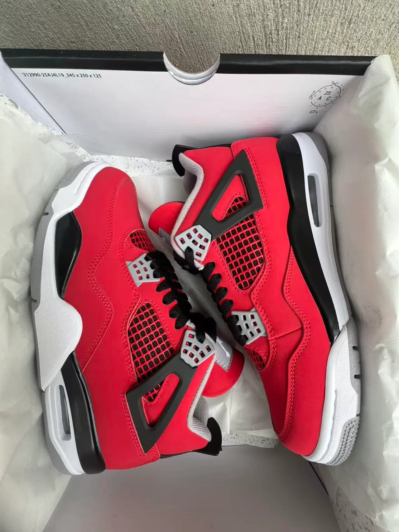 Air Jordan 4 Red Black White Basketball Shoes 9