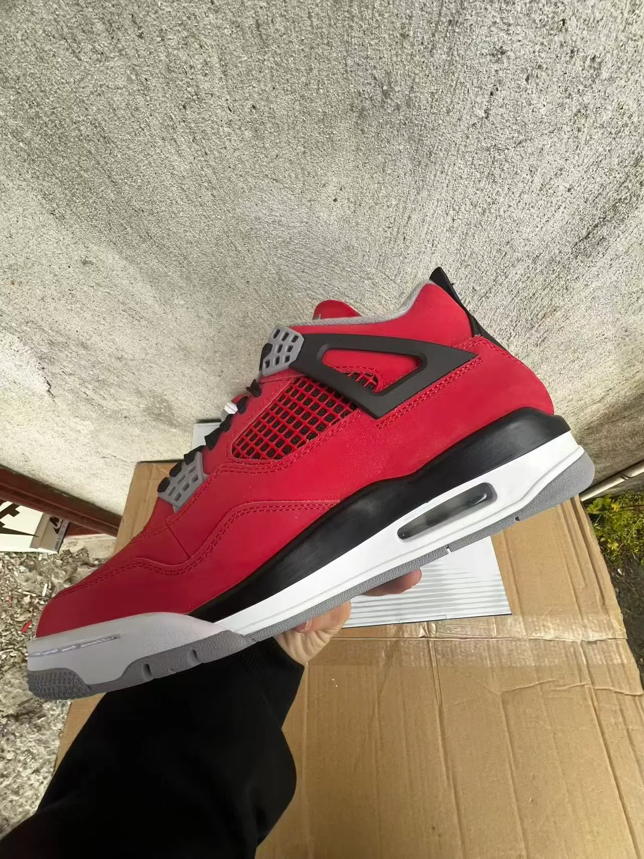 Air Jordan 4 Tênis de Basquete Vermelho Preto Branco 5
