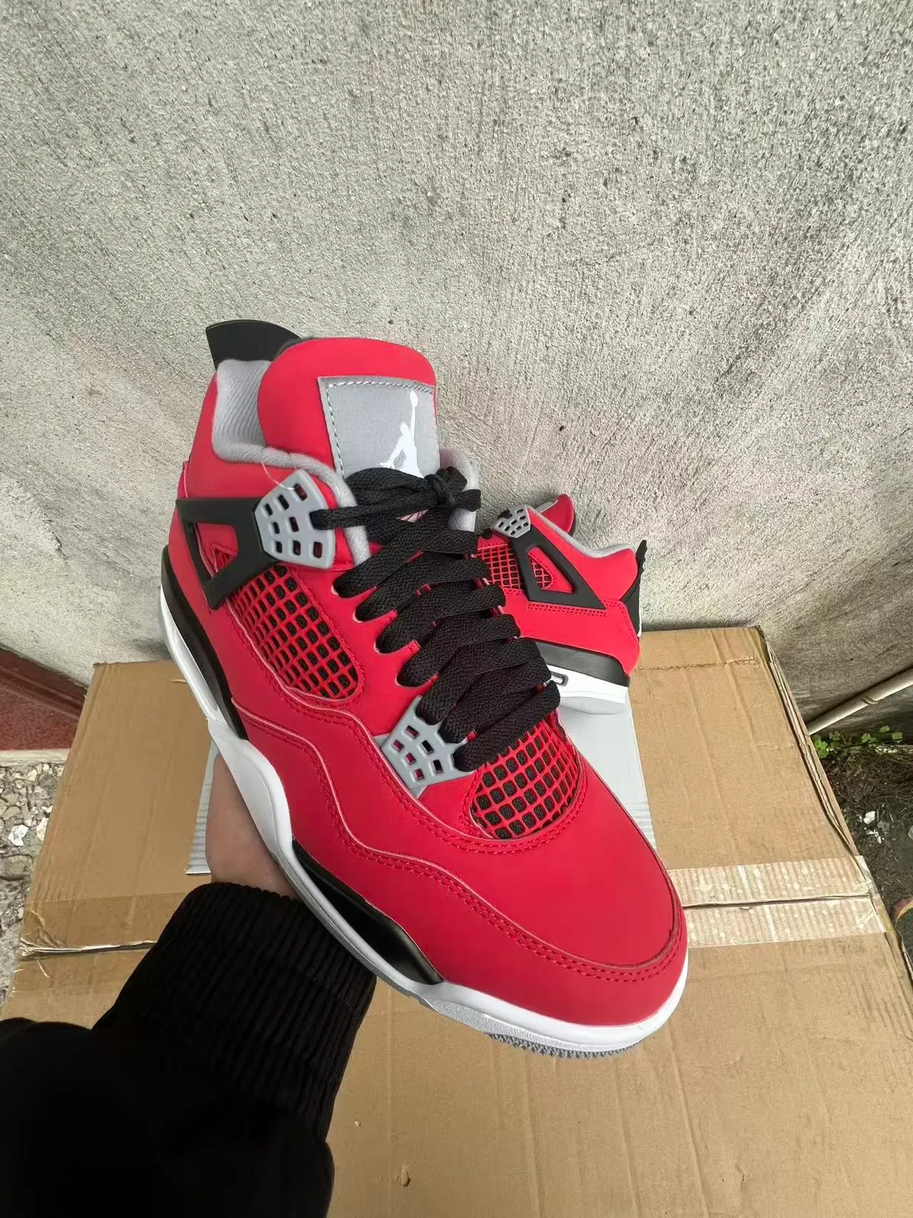 Air Jordan 4 Vermelho Preto Branco Tênis de Basquete 2