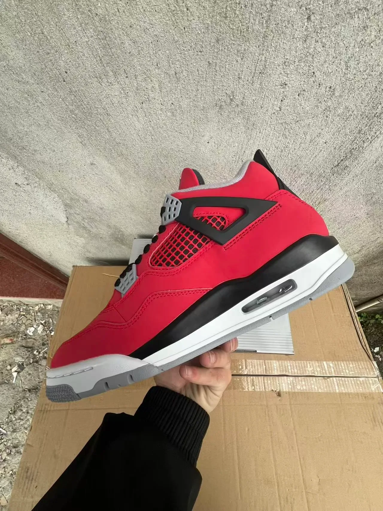 Air Jordan 4 Vermelho Preto Branco Tênis de Basquete 5
