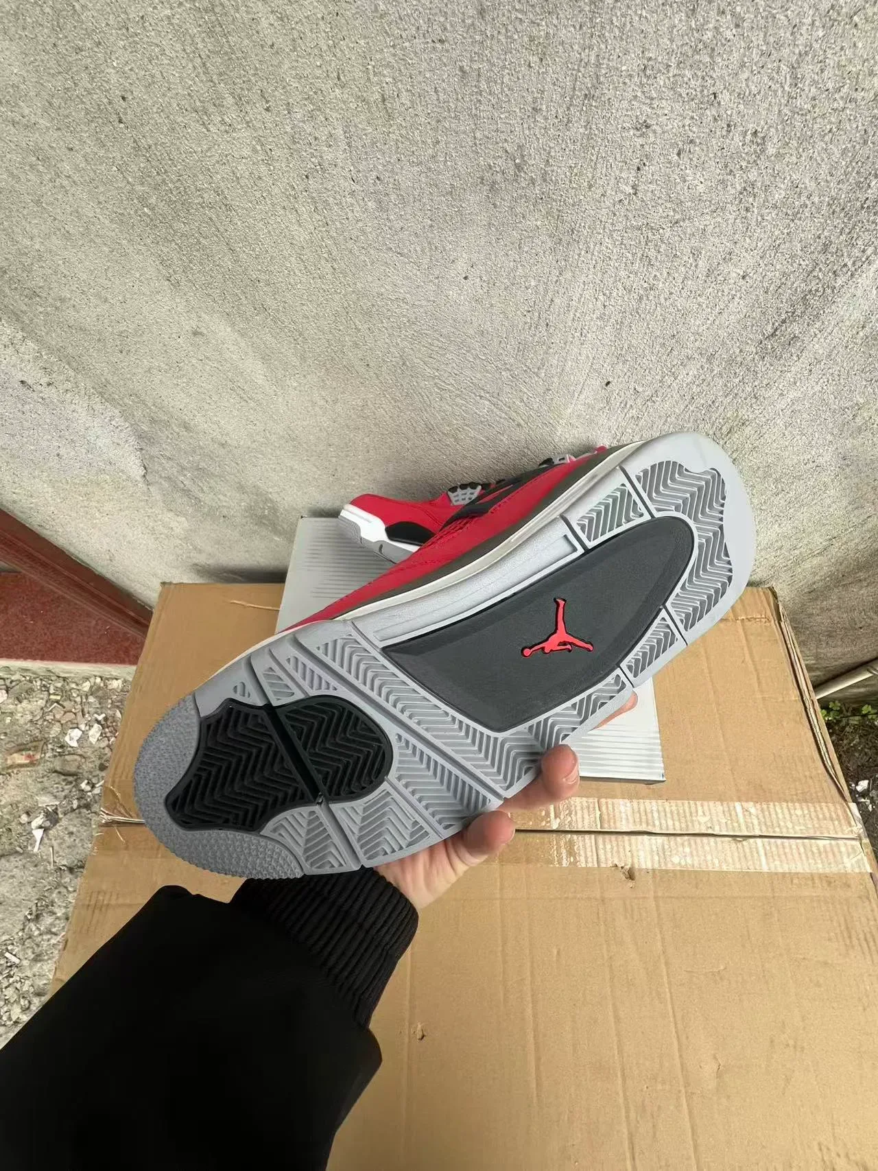 Air Jordan 4 Vermelho Preto Branco Tênis de Basquete 6