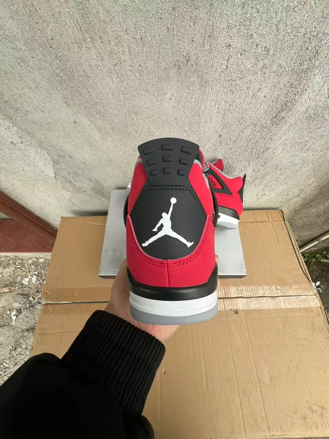 Air Jordan 4 Vermelho Preto Branco Tênis de Basquete 8