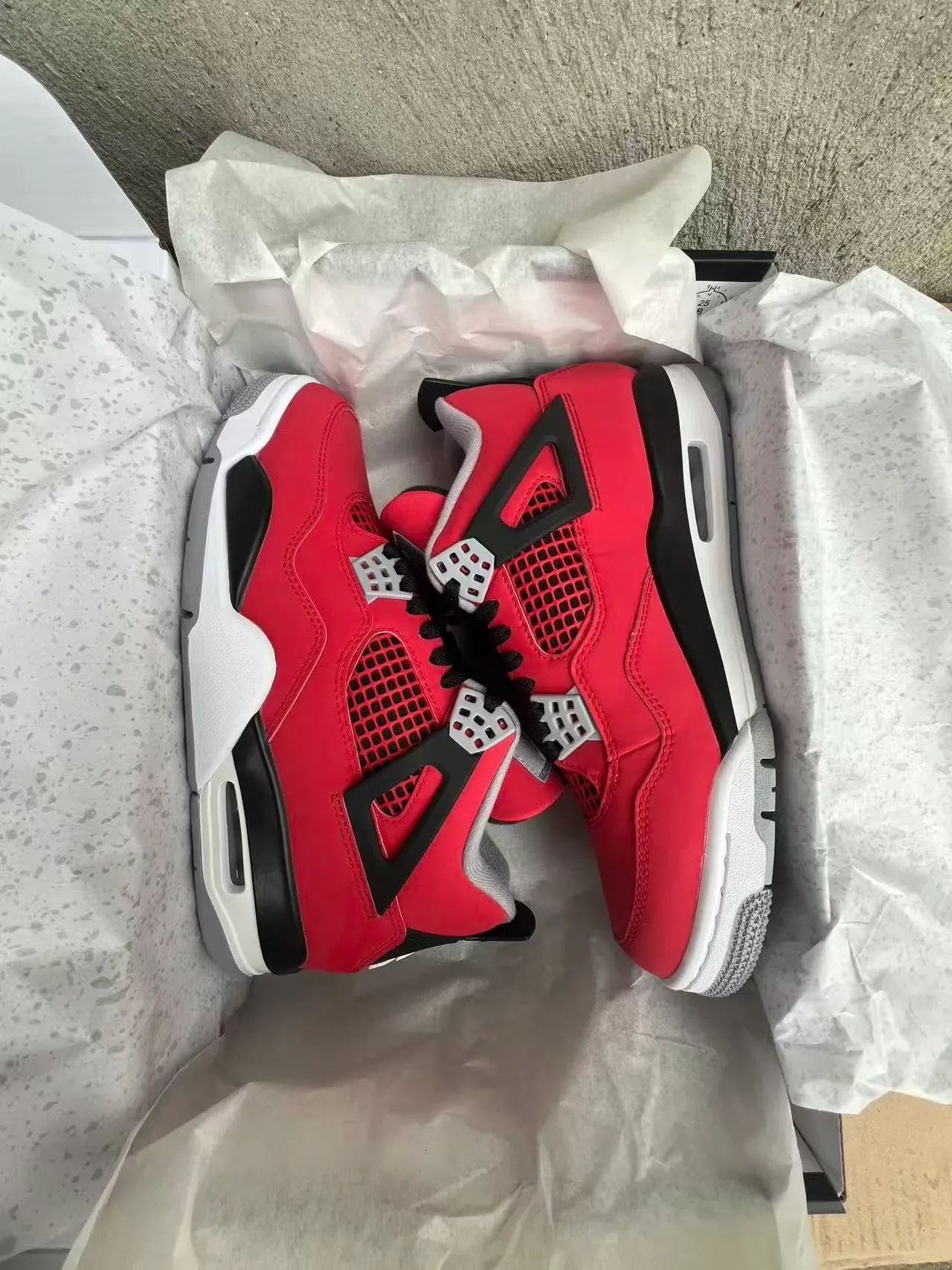 Air Jordan 4 Vermelho Preto Branco Tênis de Basquete 9