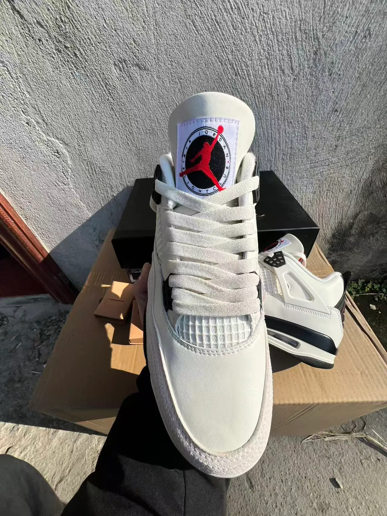 Air Jordan 4 White Black Basketball Shoes 3