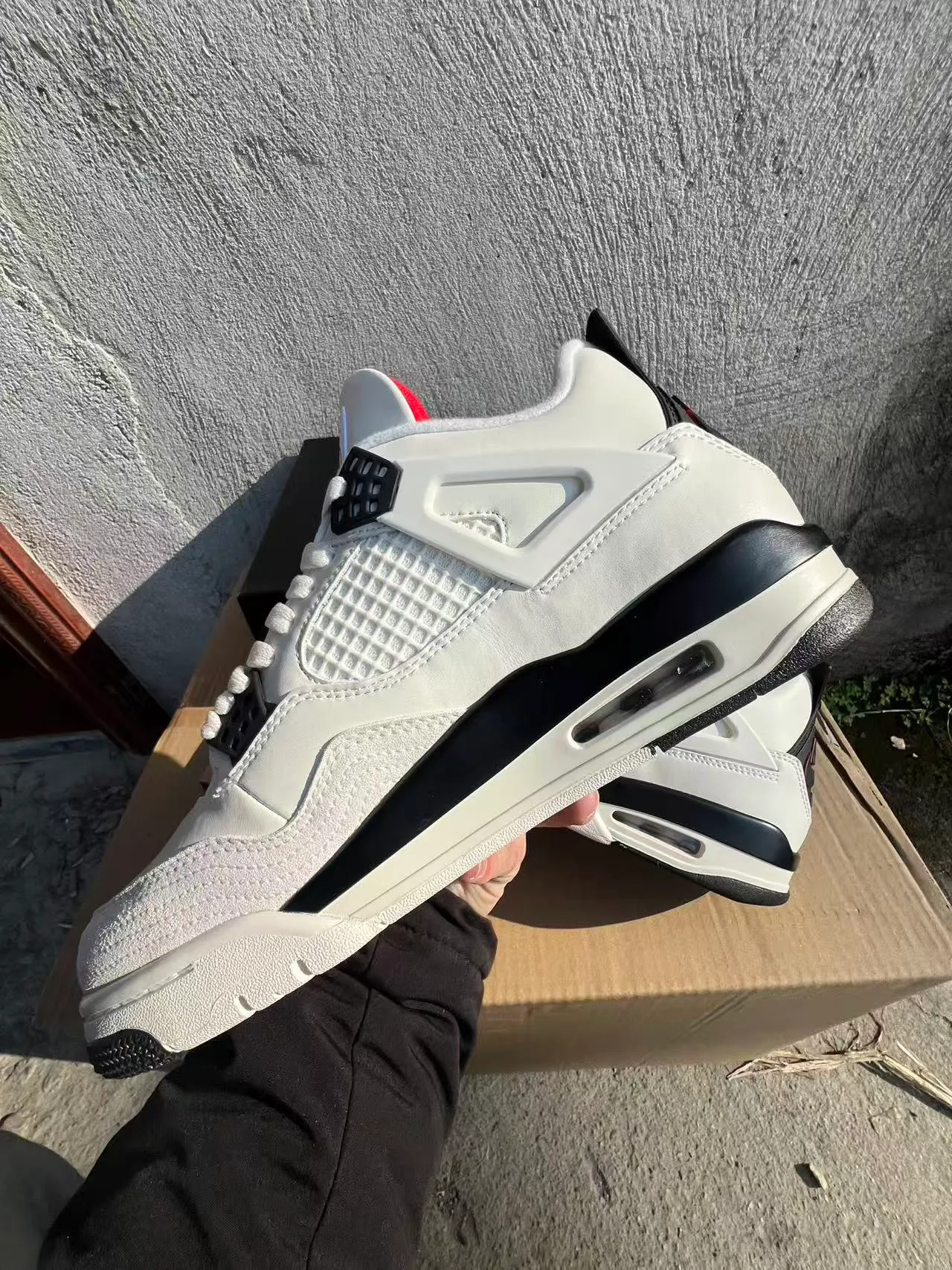 Air Jordan 4 White Black Basketball Shoes 5