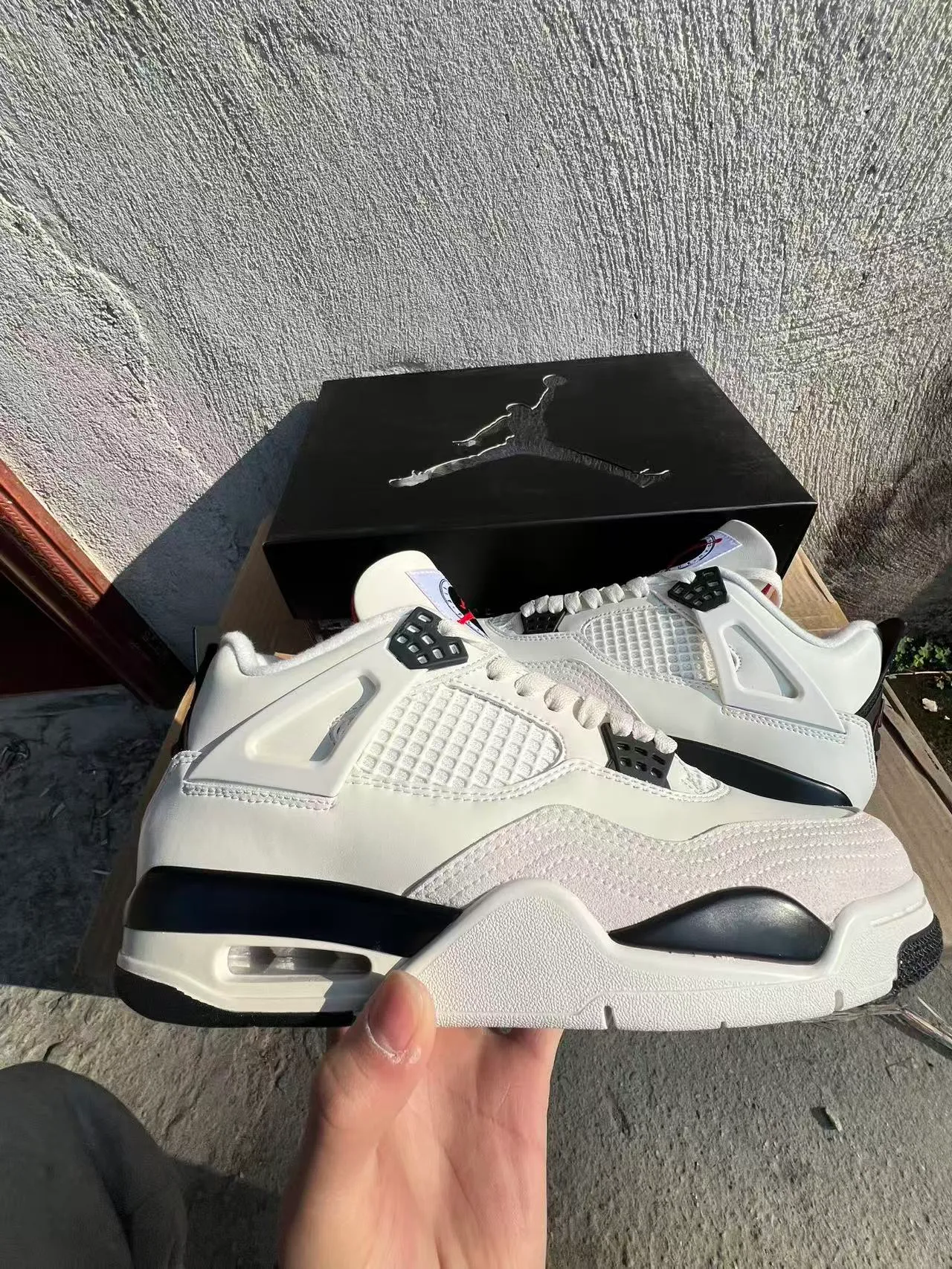 Air Jordan 4 White Black Basketball Shoes 7