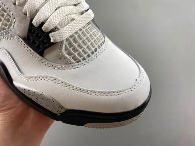 Air Jordan 4 White Gray Black Basketball Shoes 2