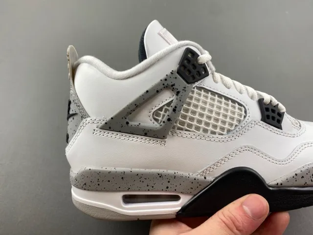 Air Jordan 4 White Gray Black Basketball Shoes 3
