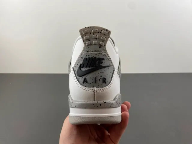 Air Jordan 4 White Gray Black Basketball Shoes 4