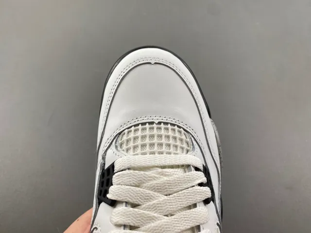 Air Jordan 4 White Gray Black Basketball Shoes 5