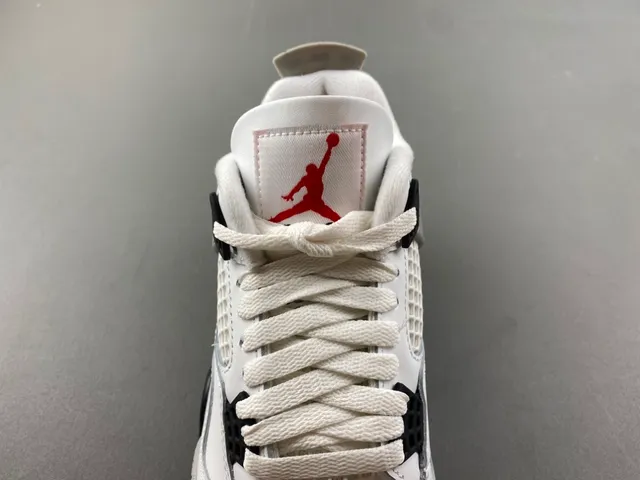 Air Jordan 4 White Gray Black Basketball Shoes 6