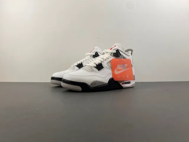 Air Jordan 4 White Gray Black Basketball Shoes 10