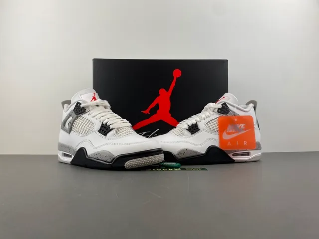 Air Jordan 4 White Gray Black Basketball Shoes 13