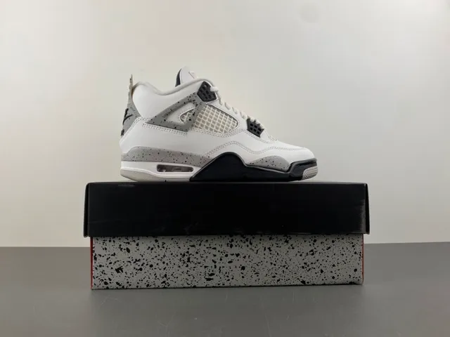 Air Jordan 4 White Gray Black Basketball Shoes 15
