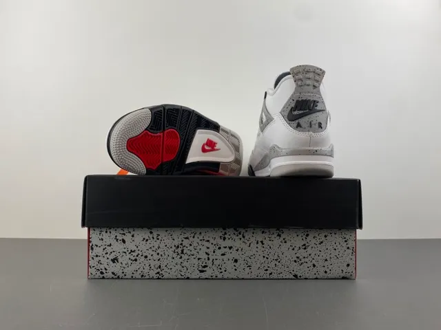 Air Jordan 4 White Gray Black Basketball Shoes 16