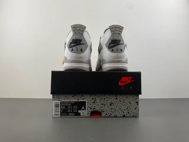 Air Jordan 4 White Gray Black Basketball Shoes 17