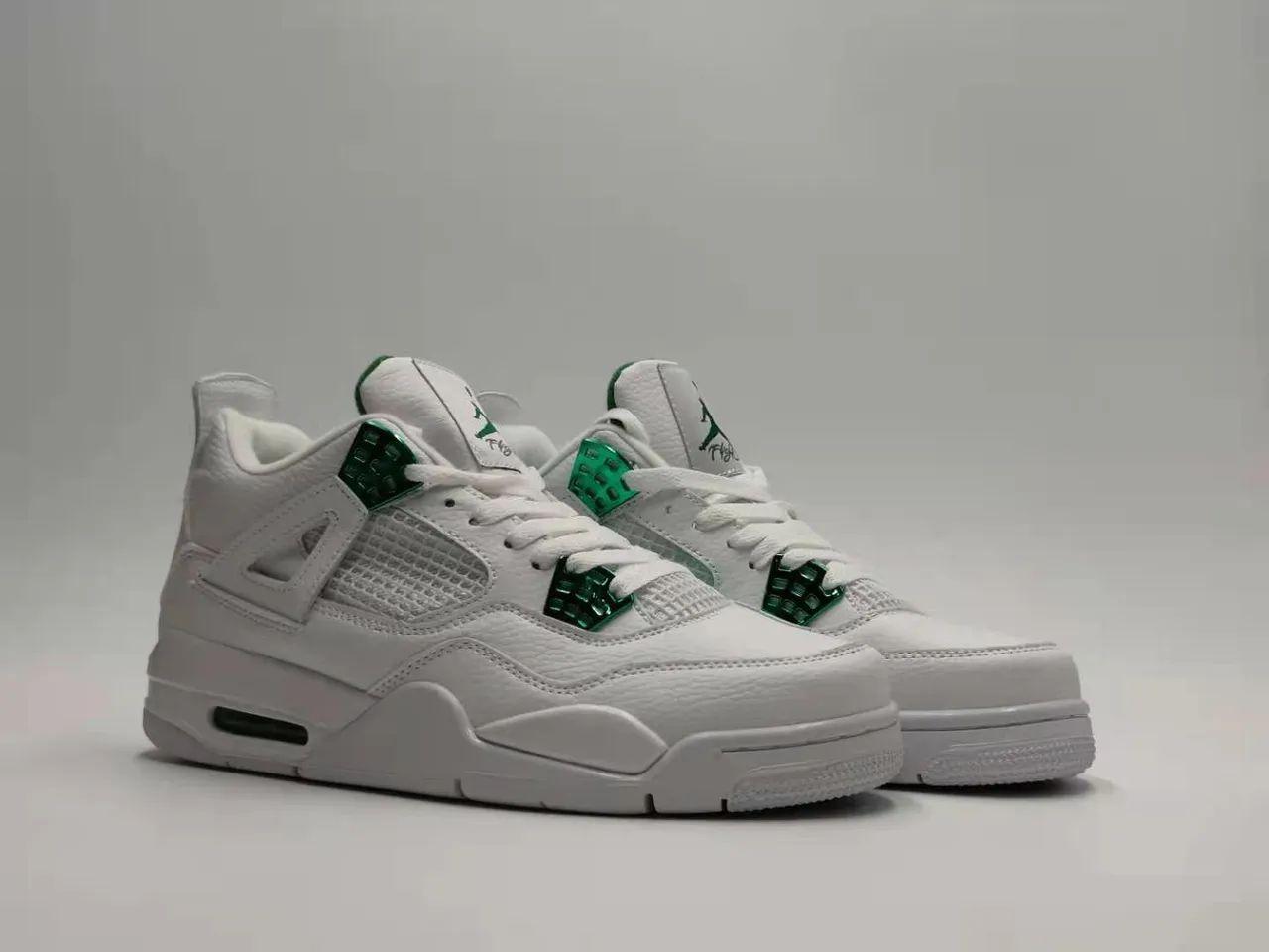 Air Jordan 4 White Green Basketball Shoes 3