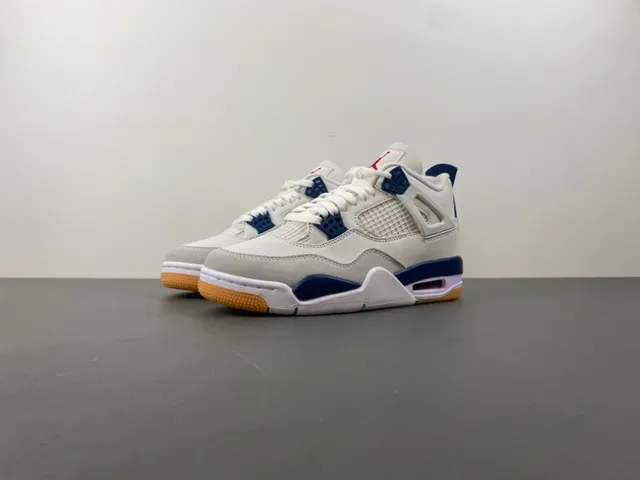 Air Jordan 4 White Navy Gum Chaussures de Basketball 10