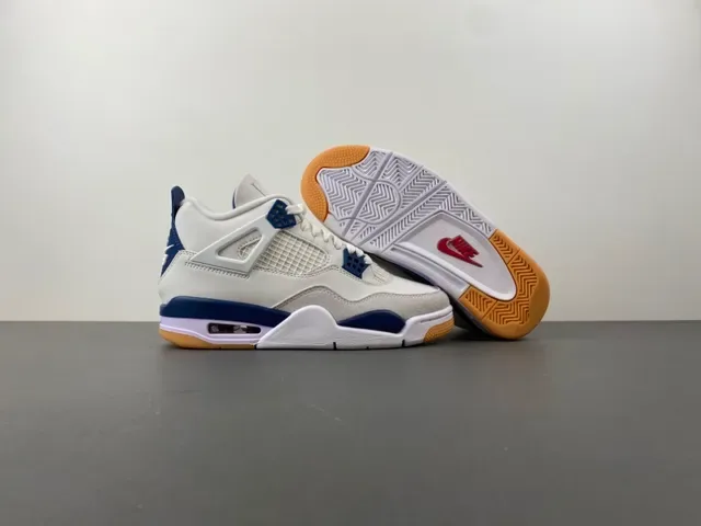 Air Jordan 4 White Navy Gum Chaussures de Basketball 12