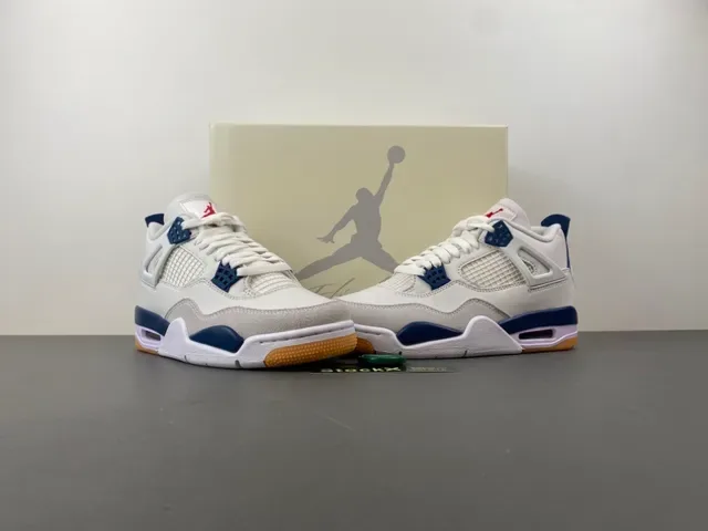 Air Jordan 4 White Navy Gum Chaussures de Basketball 13