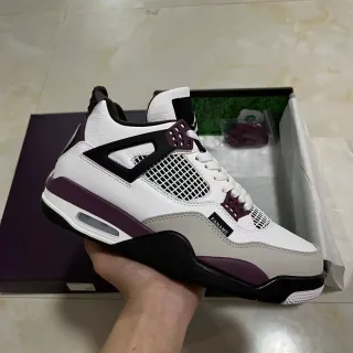 Air Jordan 4 White Purple Black Basketball Shoes