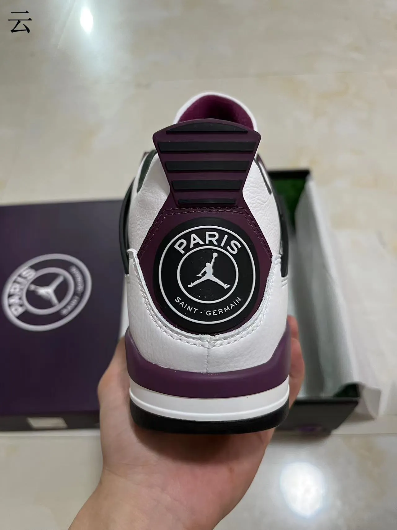 Air Jordan 4 White Purple Black Basketball Shoes 6