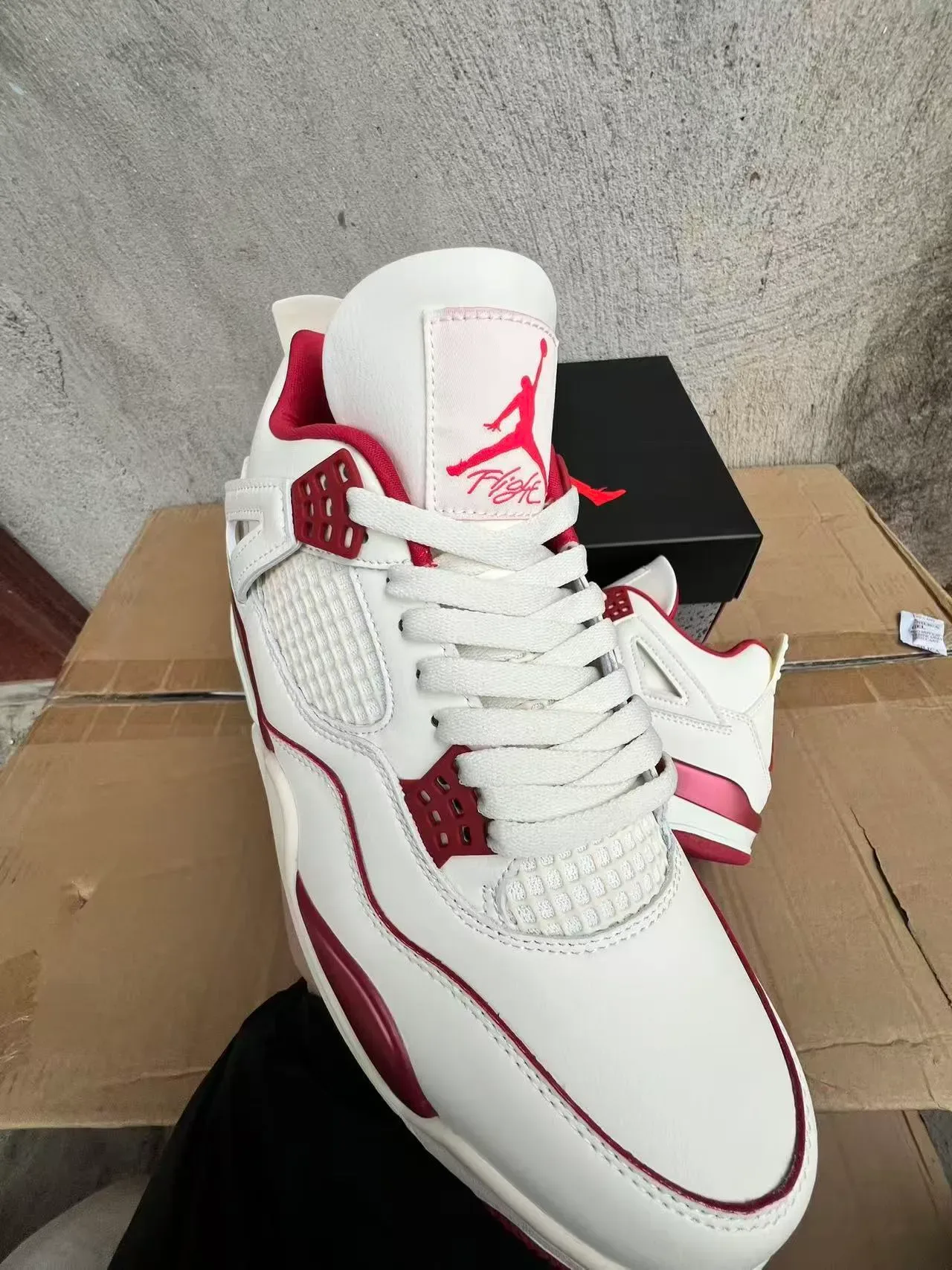 Air Jordan 4 Chaussures de Basketball Blanc Rouge Rose Métallique 2