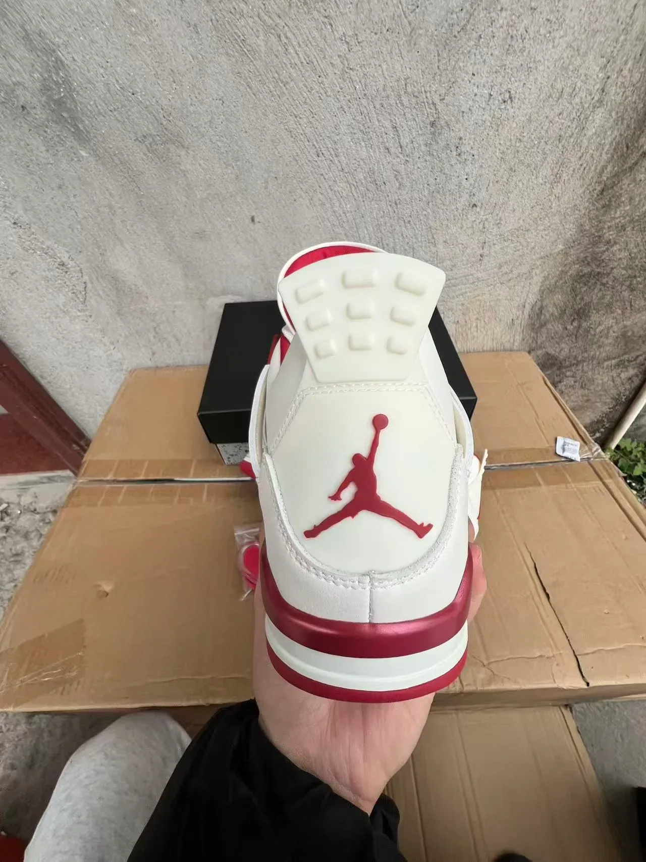 Air Jordan 4 Chaussures de Basketball Blanc Rouge Rose Métallique 8