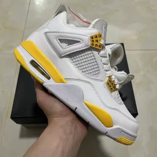 Air Jordan 4 White Yellow Gold Basketball Shoes
