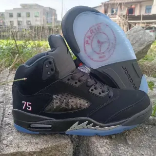 Air Jordan 5 黑色 浅蓝色 红色 '75' 篮球鞋