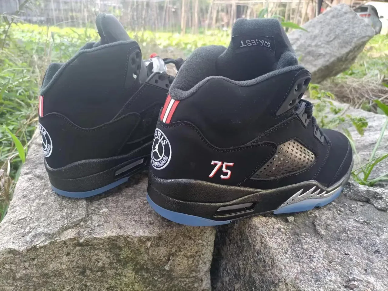 Air Jordan 5 أسود أزرق فاتح أحمر '75' أحذية كرة السلة 3